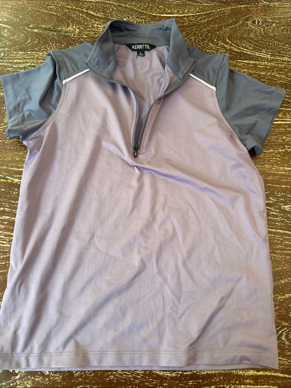 Kerrits Lavender and Gray Girls' Short Sleeve Half-Zip Polo